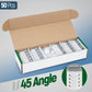 Everest 45° Angled RJ45 Cat6A Keystone Jacks 50-Pack in Gray - Slim Profile Female RJ45 Connectors - Cat 6A Keystone Jack - Compatible with 45° Angled Speed Termination Tool - 45Term (B0BL3GS7ZY)
