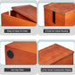 Large Cable Management Box, Wooden Cord Organizer Box for Desk, Floor, Office to Hide Extension Cords Power Stripes Surge Protectors Chargers Wires, Red Brown