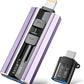 256GB Flash Drive Intended for Phone Tablet Androidphone and Computers, 4 in 1 Photo Stick for Phone Memory Storage Easily Backup Photos Videos, Plug and Play, No App Required (Light Purple)