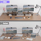 Dual Monitor Stand - 43.7 inch Extra Long Wide TV Stand - Wood & Steel Leg Desktop Riser - Desk Organization - Home Office (Vintage)