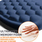 Ergonomic Joint Wrist Support Mouse Pad with Memory Foam Cushion Massage Bump, Carpal Tunnel Pain Relief Mousepad Slope Design for Wrist Rest, 11.8x7.9 in, Dark Steel Blue