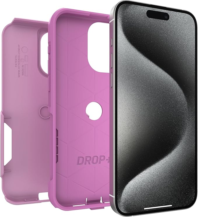 OtterBox iPhone 15 Pro MAX (Only) Commuter Series Case - Run Wildflower (Pink), Slim & Tough, Pocket-Friendly, with Port Protection