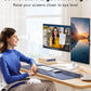 HUANUO 32 inches Dual Monitor Stand up to 17.6lbs, High-Grade Aluminum Free-Standing Dual Monitors Mount for 2 Screens. Fully Adjustable Dual Monitor Stand for Desk with Tilt, Swivel, Rotation, White