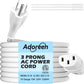 Adoreen 6 Ft Computer TV Replacement Power Cord White, 18AWG 3-Prong AC Universal Power Supply Cable NEMA 5-15P to IEC 320 C13 for Printer, PC, Monitor TV LCD, ETL+Ties