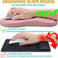 Hokafenle 2 in 1 Ergonomic Mouse Pad Wrist Support & Wrist Rest for Computer Keyboard Set, with Relieve Carpal Tunnel Pain Massage Bulge and Full Memory Gel Design (2In1 Set, Pink)