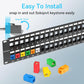 48 Port Blank Keystone Patch Panel with Snap-in Design, Cat6 Network Patch Panel 2U 19 inch, Rack Mount Ethernet Patch Panel (for Slim Keystone Only)