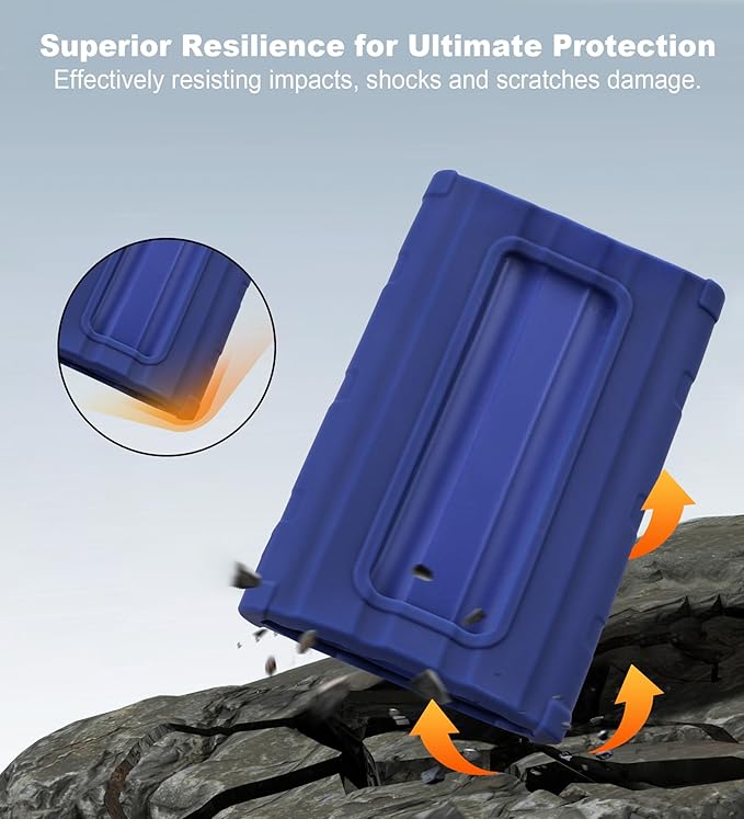 Lacdo Silicone Carrying Case for Samsung T7 Shield Portable SSD 1TB 2TB 4TB External Solid State Drive, Soft Silicone Case Protective Cover Sleeve Skin for T7 Shield SSD, with Lanyard, Blue