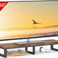 YAOHUOO 45" Large TV Riser for 32-60 inch TV, TV Riser Stand Shelf with Steel Legs,Tabletop TV Stand Riser for Home Office,Rustic Brown