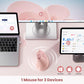 seenda Ergonomic Mouse Rechargeable, USB+Dual Bluetooth, MOU-302 Vertical Wireless Mouse with Volume Knob, Quiet Clicks, Multi-Device Cordless Mice Compatible for Windows, PC, Laptop, Mac OS, Pink