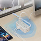 Ultra Thin 5FT Flat Extension Cord, TESSAN Surge Protector Flat Plug Power Strip, 4 Wide Spaced AC Outlets 3 USB A, 900 Joules Protection, Suitable for Home Office Dorm