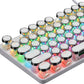 Typewriter Style Mechanical Gaming Keyboard LED Backlit Wired with Blue Switch Retro Round Keycap 104 Keys Keyboard (White 104 Keys LED)