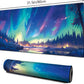 Galdas Gaming Mouse Pad XXL XL Large Long Extended Big Mousepad Non-Slip Rubber Keyboard Mouse Pad with Stitched Edges for Laptop Home Office (31.5x11.8x0.08 Inch) … (Aurora)