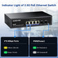 6 Port 2.5G PoE Switch,AUMOX PRO 4 Port 2.5G Network Unmanaged Switch with 2x10G SFP Gigabit Ethernet Unmanaged PoE Switch 75W,Compatible with 100/1000/2500Mbps Plug and Play