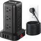 PD 20W USB C Surge Protector, Mini Power Strip Tower Travel 12 AC 4 USB Power Strip with USB Ports 10FT Overload Protection for Home Office