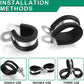 50PCS Cable Clamps 1 Inch 304 Stainless Steel Cable Clamps Rubber Coated Cushioned Insulated Cable Clamp,Automotive Wire Clamps,Pipe Clamps,Metal Clamp for Tube,Wire Cord Installation(25mm)