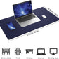 AFIING Dual-Sided Desk Pad, Natural Cork & PU Leather, Desk Mat Protector Non-Slip, Waterproof, Easy Clean,Large Mouse mats for Office and Home Work(Blue, 31.5"x17")