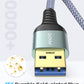 AINOPE 2 Pack USB Extensions Cable High Speed USB 3.0 Extension Cord Type A Male to Female Sturdy Braided Material Fast Data Transfer Compatible with USB Keyboard,Mouse,Flash Drive,Grey,10FT+10FT