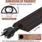 Floor Cord Cover Self Adhesive Cord Hider,10FT Cable Management, Extension Strip Protector for Wires, Prevent Cable Trips for Offices, Gyms, Exhibitions Cavity:0.3"(W) x 0.28"(H) Black Wood