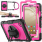 SEYMAC stock Case for Samsung Galaxy Tab A9 8.7'', Full-Body Drop Protection Case with Screen Protector Pencil Holder [360° Rotating Hand Strap] &Stand, Pink+Black