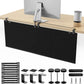 No Drill Under Desk Cable Management and Privacy Panel 2 in 1 | Modesty Panel with Cord Organizer |Felt Standing Desk Back Skirt for Office,Home(47.2")