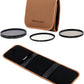 PROfezzion 3-Pocket Foldout Filter Pouch for 82mm Camera Lens Round Filter, Shock Resistant & Anti Scratch Photography Filter Case, Filter Carry Case with Microfiber Cleaning Cloth