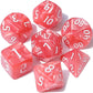 QMAY DND Dice Set -D&D Polyhedral Dice (7 Pcs) for Dungeons and Dragons (Pink and White)