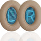 Ear Pads for Bose Quiet Comfort 35 Soft Protein Leather Replacement Earpads Ear Cushions Ear Pad for Bose QC 45/35 / 25/15 QC2 / Ae2 / Ae2i / Ae2W / Sound Link/Sound True (QC35-Khaki&Blue)
