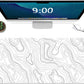 Gaming Mouse Mat Forest Background Pattern XXL XL Large Mouse Mat Long Extended Mouse Pad Desk Mat Non-Slip Rubber Mice Pads Stitched Edges Thin Pad (Topographic Map White)