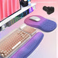 Hokafenle 2in1 Combination, Wave Keyboard Wrist Rest and Ergonomic Curvature Mouse Pad Wrist Support for Relieve Wrist Pain, Filled with Soft Cushion Memory Foam, Gradient Blue Purple