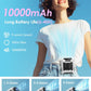 Portable Waist Fan Clip on, Personal Wearable Belt Fan 10000mAh Rechargeable Battery Under Shirt,5 Speeds with light, Neck Fan Hands-Free Cooling For Outdoor Camping Travel (White)