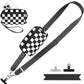 Clip and Go Strap for Phone with Wallet Crossbody, Adjustable Phone Lanyard with Detachable RFID Wristlet Wallet, Phone Strap with Phone Tabs for All Phones, Black Checkered (L)