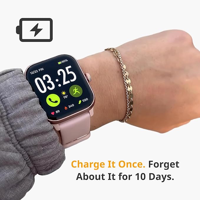 Spade & Co Health Smartwatch 4 - Smartwatch for Men & Women, Heart Rate, Sleep & SpO2 Monitor, Pedometer, Fitness Tracker, Answer/Make Calls IP68 Waterproof iOS & Android Compatible