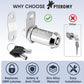 PTEROMY 5 Pack Cabinet Lock with Keys, 5/8'' Heavy Duty Tubular Cam Lock for RV Compartment Storage Locks, Full Set of RV Cam Locks (Chrome, 5/8'', 5 Pack)