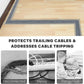 10ft Large Grey Floor Cord Cover, Self-2" (W) x 0.6"(H), Cable Cavity:0.8"(W) x 0.4"(H), Adhesive Power Cable Protector, Silicone Cord Protector, Cord Management, Cord Concealer and Cable Hider