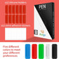 12 Pack Pen Holder for Desk, Silicone Pencil Holder with 12 Extra Adhesive Stickers, Adhesive Pen Holder & Marker Clip for Classroom Office Desk or Any Surface, Teacher Accessories Supplies (Red)