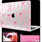 MEEgoodo Case for MacBook Pro 13 inch Case 2022 2021 2020 New A2338 M2/M1 A2251 A2289, Laptop Hard Shell with Keyboard & Camera Cover Compatible with 13 inch MacBook Pro, Coquette Ribbon Bow