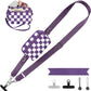 Clip and Go Strap for Phone with Wallet Crossbody, Adjustable Phone Lanyard with Detachable RFID Wristlet Wallet, Phone Strap with Phone Tabs for All Phones, Purple Checkered (M)