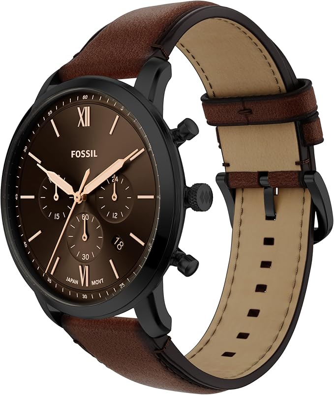 Fossil Men's Neutra Quartz Stainless Steel and Leather Chronograph Watch