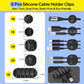[313Pcs] Cable Management Kit, 67 Adhesive Cable Clips, Topavatop Desk Cord Organizer, 22 Reusable Cable Strap, 4 Cable Sleeve Split, 200 Nylon Cable Zip Ties with 20 Mounts for TV Office Home, Black