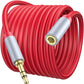 3.5mm Extension Cable 6.6ft - Headphone Extension Cable Nylon Braided Aux Cord Extender for Smartphones, Tablets, Media Players (No Mic Support) -Red