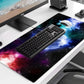 Large Extended Gaming Mouse Pad with Stitched Edges, Non-Slip Waterproof Rubber Base Mouse Pad for Office, Computer, Keyboard, Laptop and Home Desk Pad 35.4 x 15.7 x 0.12 Inch (Nebula Starry Sky)
