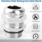 2 Pcs 3/4" NPT Stainless Steel Waterproof Cable Gland, IP68 Waterproof Adjustable Cable Glands, Strain Relief Cord Grip Connectors with Gaskets and Locknut for 13-18mm Cable Diameter