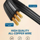 DEWENWILS 6FT Flat Plug Extension Cord with 3-Prong Flat Plug, 15A/1875W 14/3 SPT-3 Flat Wire, Space Saving for Home Office Appliances & Electronics, ETL Listed, 2 Pack, Black
