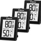 Geevon Digital Hygrometer, 3 Pack Indoor Thermometer Room Temperature Humidity Gauge with Battery,Digital Temperature Humidity Meter Indicator for Home, Office, Greenhouse, Mini Hygrometer,Black