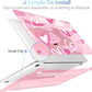 MEEgoodo Case for MacBook Pro 13 inch Case 2022 2021 2020 New A2338 M2/M1 A2251 A2289, Laptop Hard Shell with Keyboard & Camera Cover Compatible with 13 inch MacBook Pro, Fashion Heart Pattern
