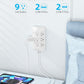 Wall Outlet Extender, 9 Outlet Splitter with 4 USB Ports (2 USB C), Multi Plug Wall Outlet Expander, 3-Sided Wall Charger Power Strip for Home, Office, Dorm, White