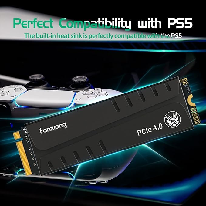 fanxiang S770 4TB NVMe M.2 SSD for PS5 - with Heatsink and DRAM, Up to 7300MB/s, PCIe 4.0, Suitable for PS5 Memory Expansion, Game Enthusiasts, IT Professionals