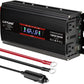 LVYUAN 1500W Car Power Inverter 12V to 110V DC to AC with 2 US Sockets, Cigarette Lighter, LCD Display, USB Ports for Car, Home, Truck, Outdoor, Camping