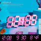 KOSUMOSU Pink LED Clock 3D Wall Clock 9.7" Table Clock for Living Room Modern Digital Clock for Bedroom Aesthetic Bedside Desk Clock with Remote/Dimming/12/24H/Temp/Alarm Clock/Date