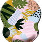 ITNRSIIET Ergonomic Mouse Pad with Gel Wrist Support Small Wrist Rest Smooth Surface Non-Slip PU Base Comfortable Office Supplies Pain Relief, 8.7 x 7.2 inches, Abstract Leaves
